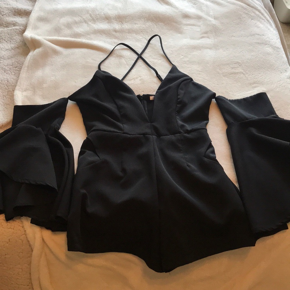 Luxxel Romper with Flare Sleeves